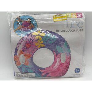 Intex Clear Color Pool Tube With Floral Design - 38in (97cm) For Ages 9+  Durabl